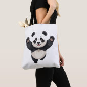 Panda glücklich spielerischer Spaß beim Springen i Tasche (Von Nahem)