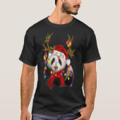 Panda Gorgeous Reindeer Panda Weihnachtsbaum Licht T-Shirt (Vorderseite)