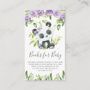 Panda Greenery Lila Blumenbücher für Baby Begleitkarte