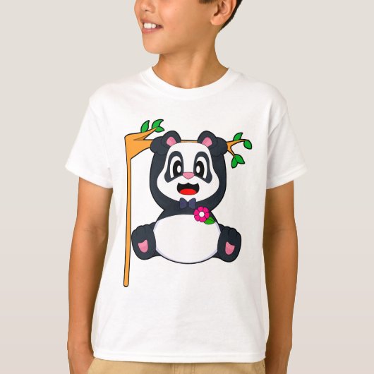 Panda Groom Bow Krawatte Hochzeit T-Shirt (Vorderseite)