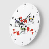 Panda Große Wanduhr (Winkel)