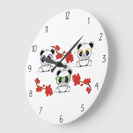 Panda Große Wanduhr (Winkel)