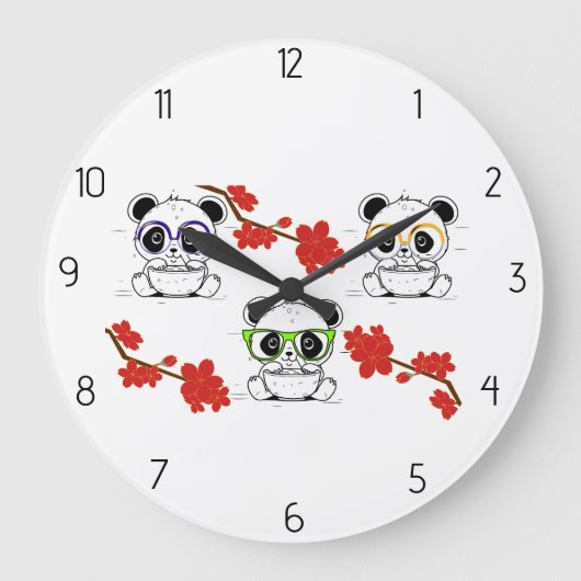 Panda Große Wanduhr (Vorderseite)