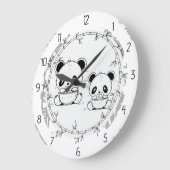 Panda Große Wanduhr (Winkel)