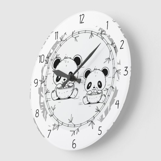 Panda Große Wanduhr (Winkel)