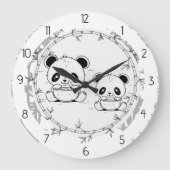 Panda Große Wanduhr (Vorderseite)