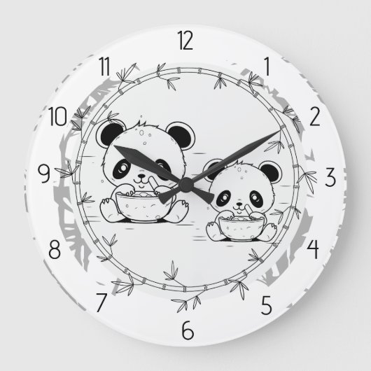Panda Große Wanduhr (Vorderseite)