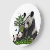 Panda Große Wanduhr (Winkel)