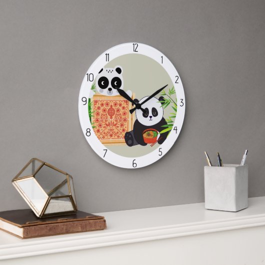 Panda Große Wanduhr (Büro)