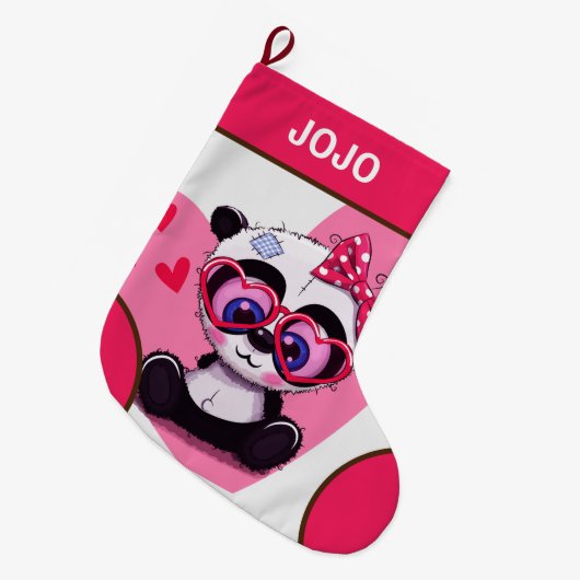 Panda Großer Weihnachtsstrumpf (Vorderansicht (hängend))