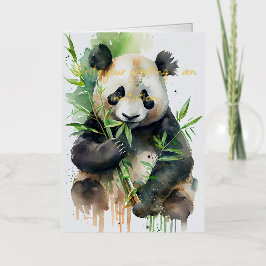 PANDA GRUßKARTE MIT FOLIENDRUCK