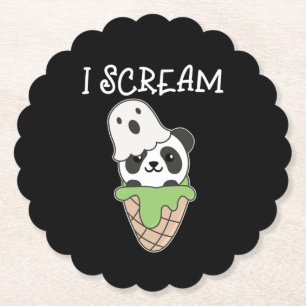 Panda Halloween Ghost I Schrei Eiscreme Puff Untersetzer