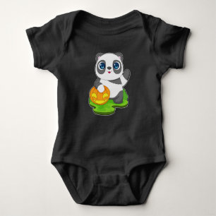 Panda Halloween Pumpkin Baby Strampler