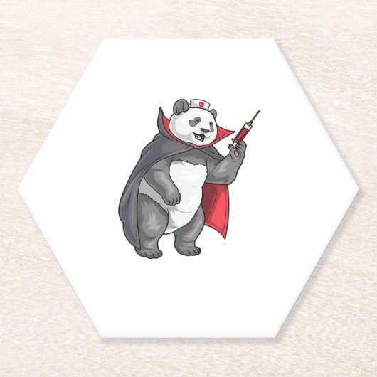 Panda Halloween Vampir-Krankenschwester Oversized Untersetzer (Vorderseite)