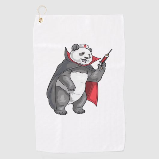 Panda Halloween Vampire Nurse Oversifizierter T - Golfhandtuch (Vorderseite)