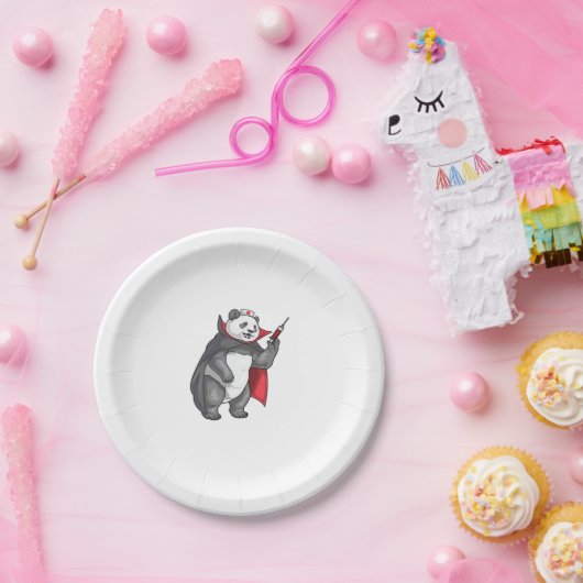 Panda Halloween Vampire Nurse Oversifizierter T -  Pappteller (Party)