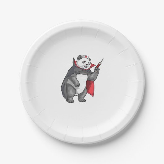 Panda Halloween Vampire Nurse Oversifizierter T -  Pappteller (Vorderseite)