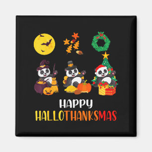 Panda Halloween Weihnachten Frohes Hallothanksmas Magnet