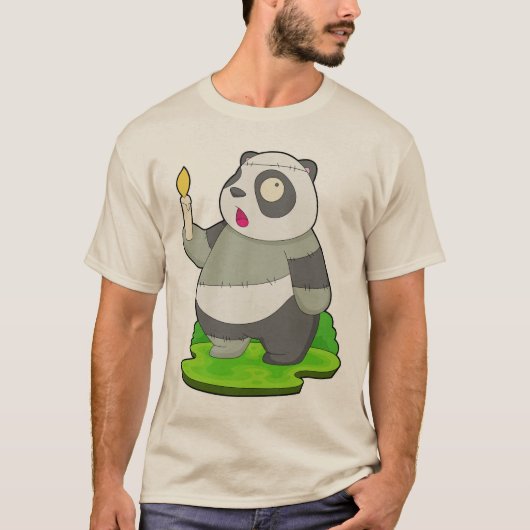 Panda Halloween Zombie T-Shirt (Vorderseite)