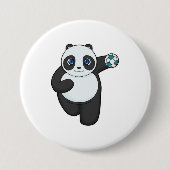 Panda Handball Spieler Handball Button (Vorderseite)