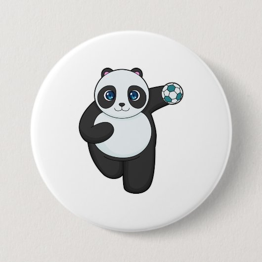 Panda Handball Spieler Handball Button (Vorderseite)