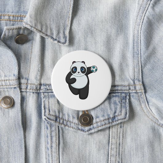 Panda Handball Spieler Handball Button (Beispiel)