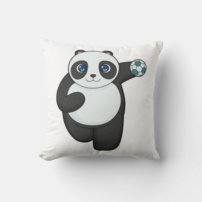 Panda Handball Spieler Handball Kissen (Vorderseite)