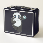 Panda Handball Spieler Handball Metall Brotdose (Rückseite)