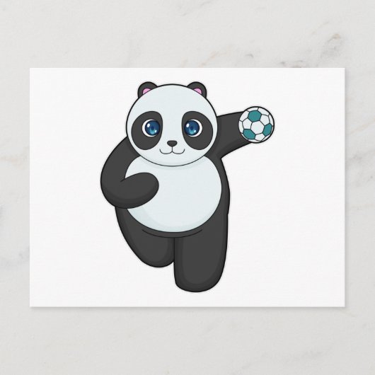 Panda Handball Spieler Handball Postkarte (Vorderseite)