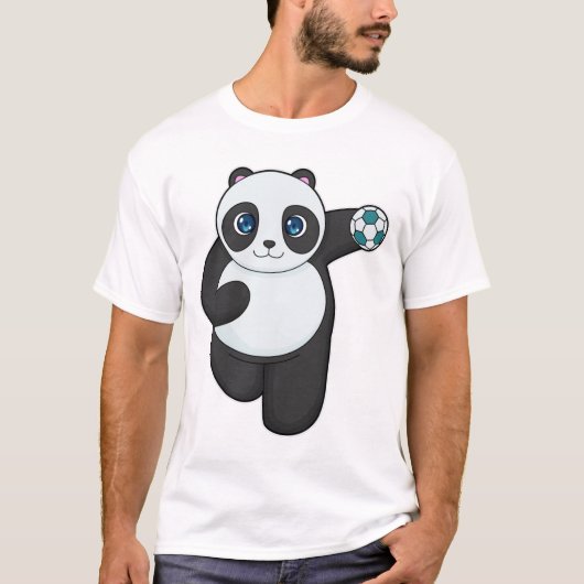 Panda Handball Spieler Handball T-Shirt (Vorderseite)