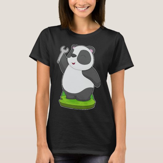 Panda Handyman Wrench T-Shirt (Vorderseite)