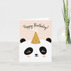 Panda Happy Birthday Card Karte