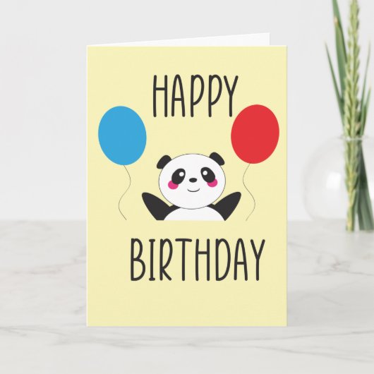 Panda Happy Birthday Card Karte (Vorderseite)