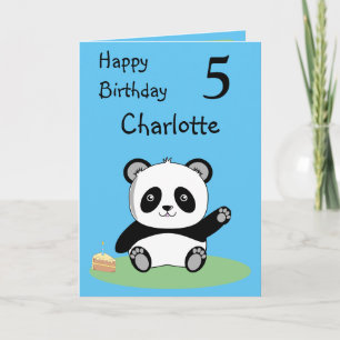 Panda Happy Birthday Folded Grußkarte Karte