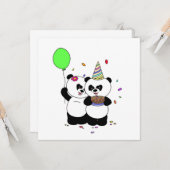 Panda Happy Birthday Karte (Vorderseite/Rückseite Beispiel)
