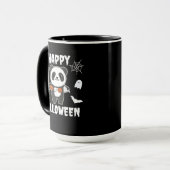 Panda Happy Halloween Pumpkin Bat Kostüm Tasse (Vorderseite Links)