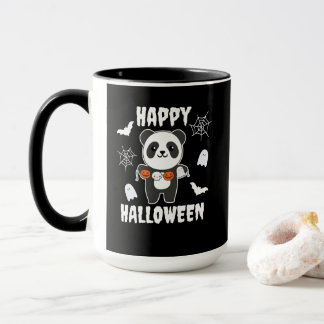 Panda Happy Halloween Pumpkin Bat Kostüm Tasse