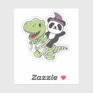 Panda Happy Halloween T-rex Mummy Costume Aufkleber