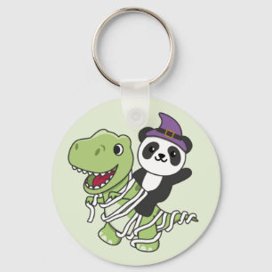 Panda Happy Halloween T-rex Mummy Costume Schlüsse Schlüsselanhänger