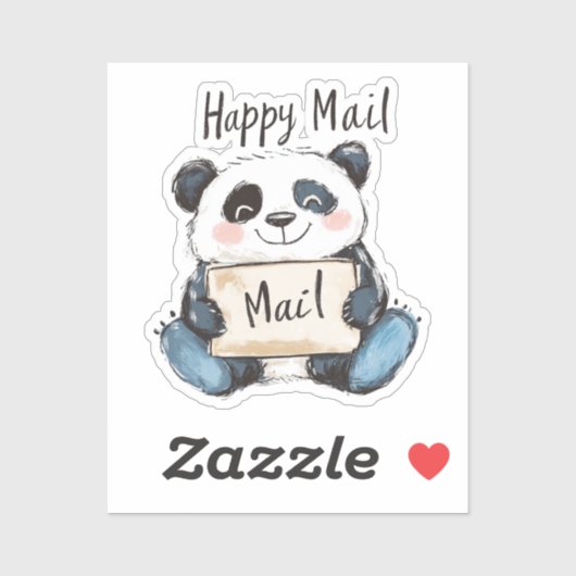 Panda Happy Mail Aufkleber (Blatt)