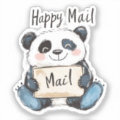 Panda Happy Mail Aufkleber (Vorderseite)