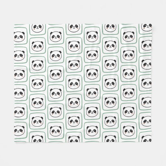 Panda head minimalist graphic icon fleecedecke (Vorderseite (Horizontal))