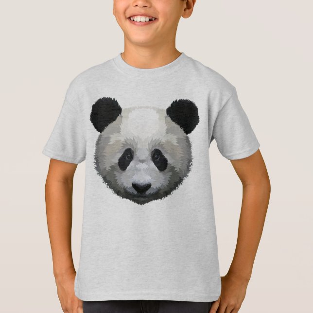 Panda Head on Geometric Pop Art Style T-Shirt (Vorderseite)
