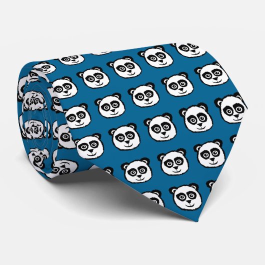 Panda Head Pattern Krawatte (Gerollt)