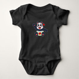Panda Heart Baby Strampler