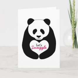 Panda Heart Let's Snuggle Valentine's Card Feiertagskarte