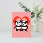 Panda Heart Postkarte (Stehend Vorderseite)