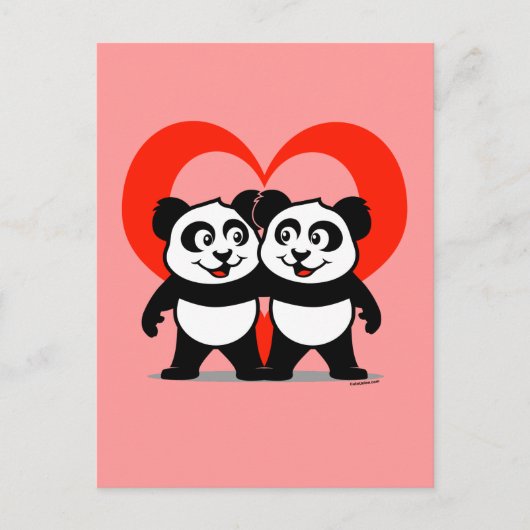 Panda Heart Postkarte (Vorderseite)