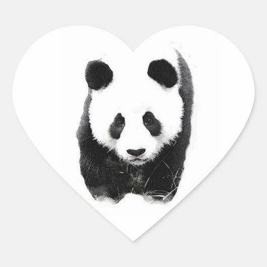 Panda Heart Sticker (Vorderseite)