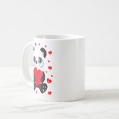 Panda Heart Valentines Day Girls Kids Women Bear L Kaffeetasse (Vorderseite Links)